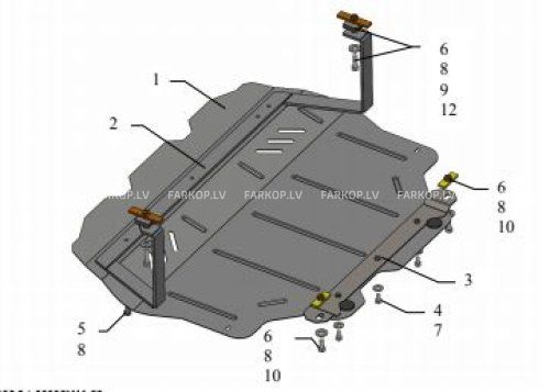 Dzinēja, ātrumkārbas un radiatora aizsargs MET  AUDI A 3,SEAT LEON/ALTEA/TOLEDO,VW GOLF V/VI/TOURAN/