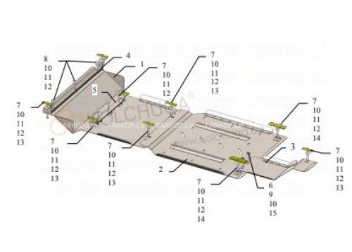 Dzinēja, ātrumkārbas, radiatora un sadales kārbas aizsargs MET  FORD F 150